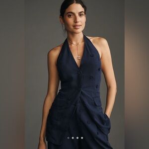 Maeve Linen Blend Halter Vest